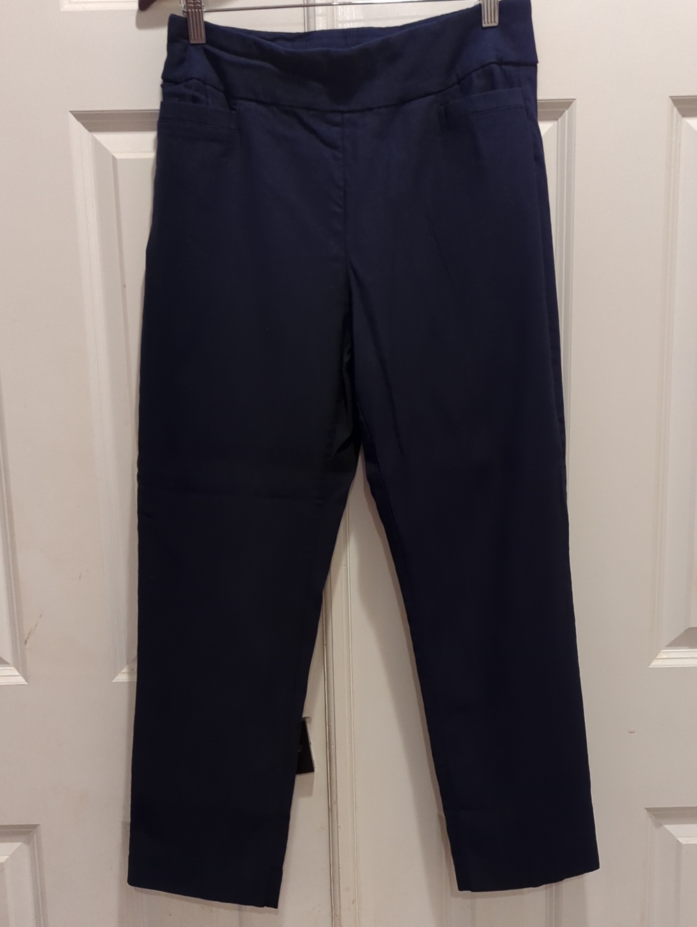Kim Rogers Navy Ankle-Length Stretch Dress Pants